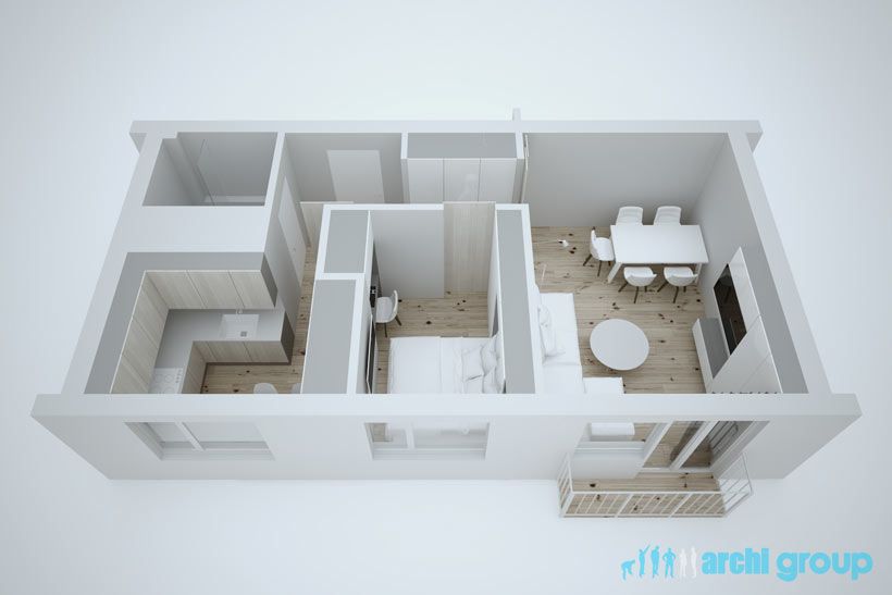 Projekt koncepcyjny wnętrz mieszkania w Zabrzu KMZ45-2b
