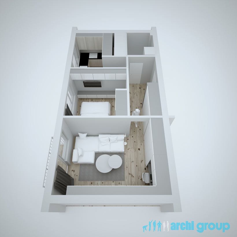 Projekt koncepcyjny wnętrz mieszkania w Zabrzu KMZ45-4a
