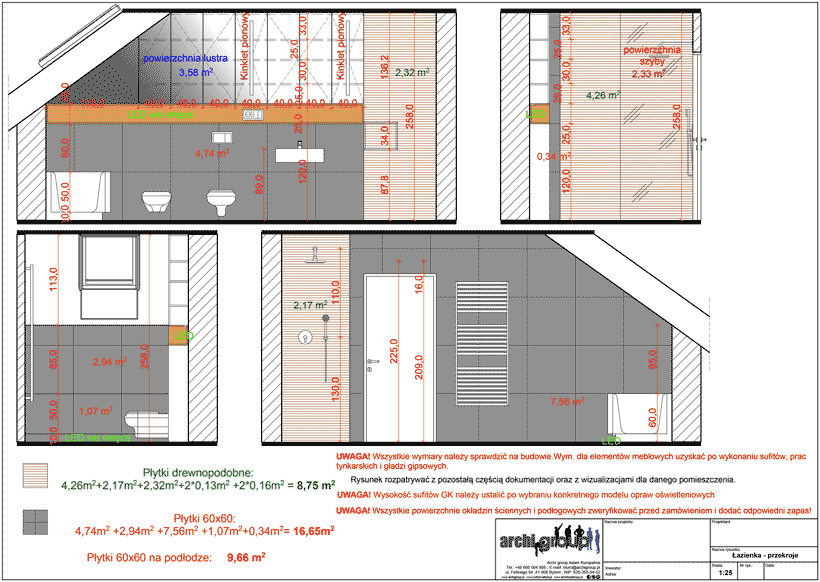 Projekt wykonawczy wnętrz domu jednorodzinnego w Mikołowie WDM132 img12