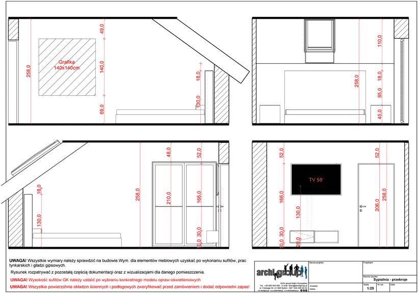Projekt wykonawczy wnętrz domu jednorodzinnego w Mikołowie WDM132 img14