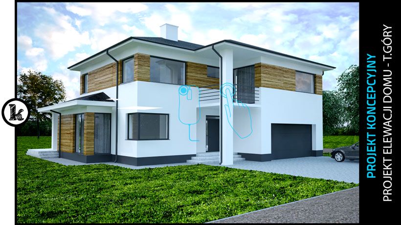 Projekt koncepcyjny elewacji domu w Tarnowskich Górach KET200