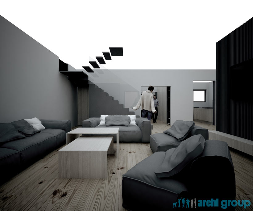 Projekt koncepcyjny wnętrz domu w Miasteczku Śląskim KDM240-4b