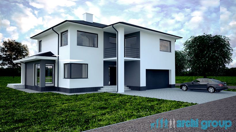 Projekt koncepcyjny elewacji domu w Tarnowskich Górach KET200 -1a