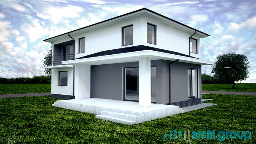 Projekt koncepcyjny elewacji domu w Tarnowskich Górach KET200 -4a