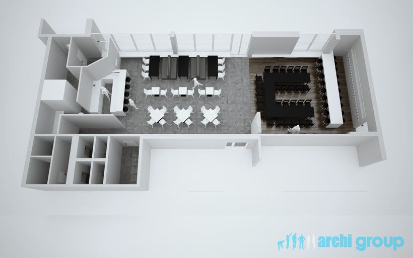Projekt koncepcyjny wnętrz restauracji w Tarnowskich Górach KRT160-1b