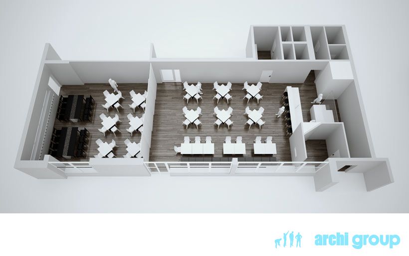 Projekt koncepcyjny wnętrz restauracji w Tarnowskich Górach KRT160-2d