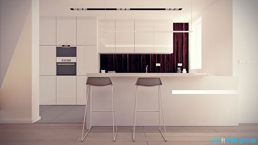Projekt salonu z jadalnią i kuchnią - apartament img10