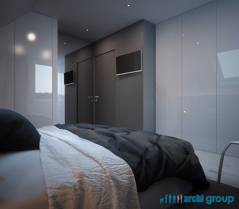 Projekt wnętrz sypialni na poddaszu w Piekarach Śląskich img5